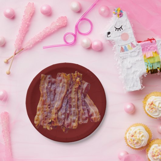 Fried bacon papieren bordje (Feest)