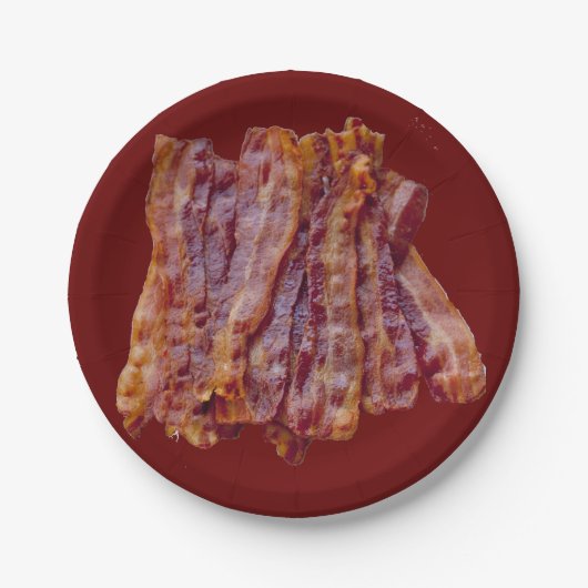 Fried bacon papieren bordje (Voorkant)