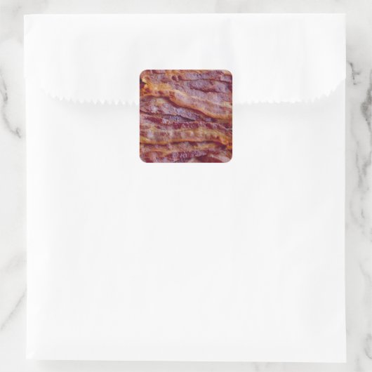 Fried bacon vierkante sticker (Tas)