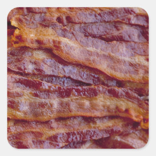 Fried bacon vierkante sticker