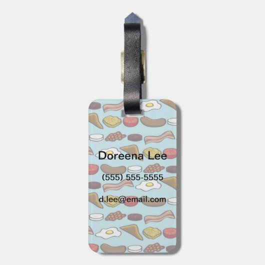 Fried Breakfast Bagagelabel (Achterkant verticaal)