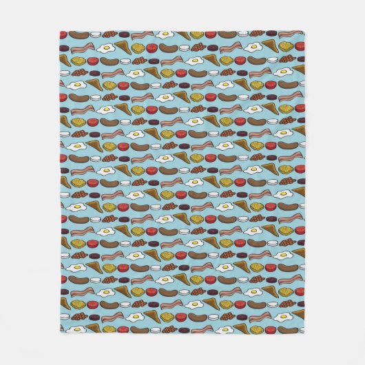 Fried Breakfast Fleece Deken (Voorkant)