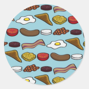 Fried Breakfast Ronde Sticker