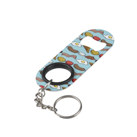 Fried Breakfast Sleutelhanger Flessenopener (Achterkant Gekanteld)