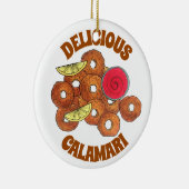Fried Calamari Rings Italiaanse voedselproducent F Keramisch Ornament (Rechts)