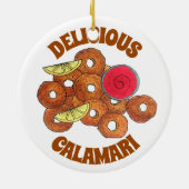 Fried Calamari Rings Italiaanse voedselproducent F Keramisch Ornament (Achterkant)