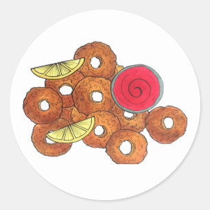 Fried Calamari Rings Italiaanse voedselproducent F Ronde Sticker