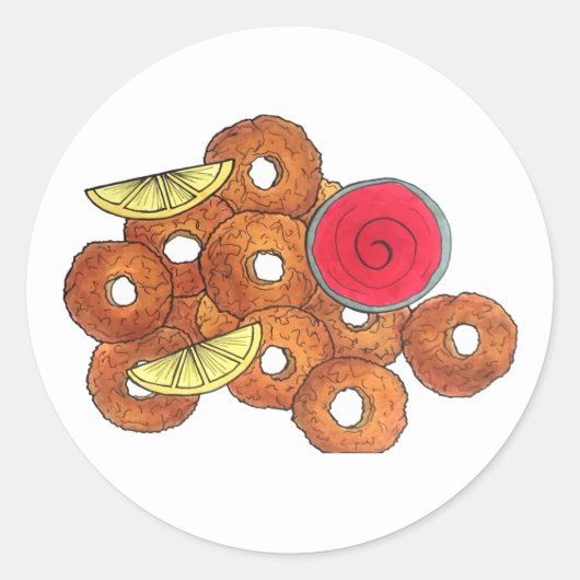 Fried Calamari Rings Italiaanse voedselproducent F Ronde Sticker (Voorkant)