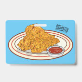 Fried cartoon-illustratie badge (Achterkant)