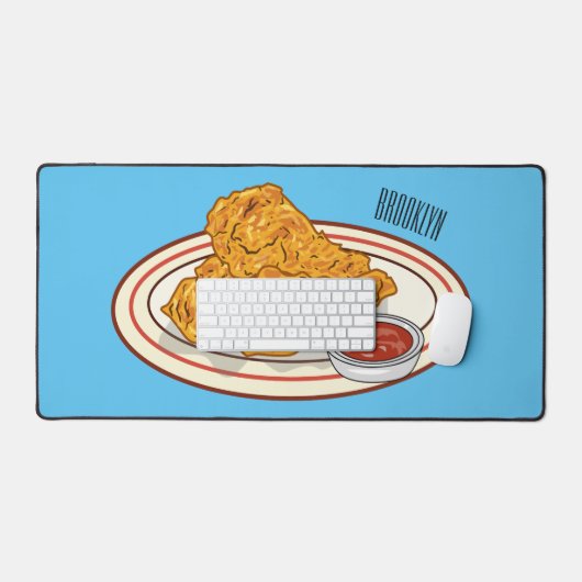 Fried cartoon-illustratie bureaumat (Keyboard & Muis)