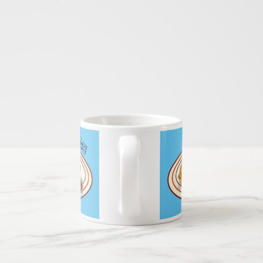 Fried cartoon-illustratie espresso kop (Achterkant)