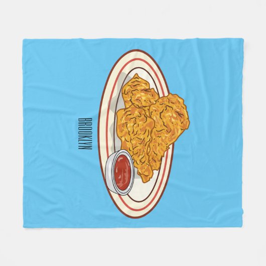 Fried cartoon-illustratie fleece deken (Voorkant (Horizontaal))