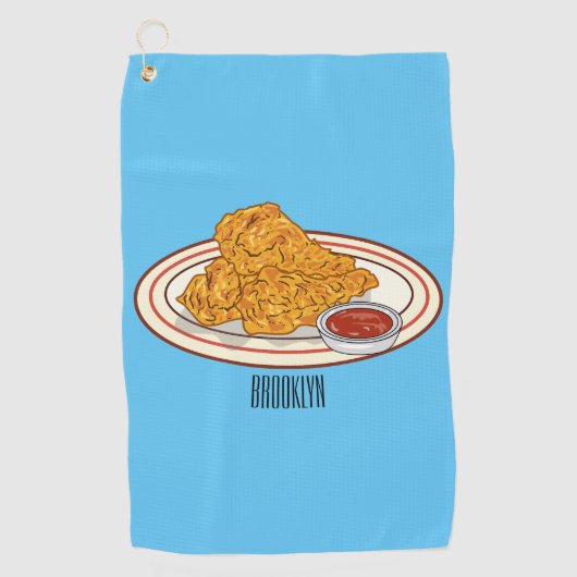 Fried cartoon-illustratie golfhanddoek (Voorkant)