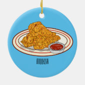 Fried cartoon-illustratie keramisch ornament (Achterkant)