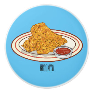 Fried cartoon-illustratie keramische knop