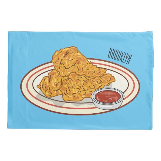 Fried cartoon-illustratie kussensloop (Achterkant)