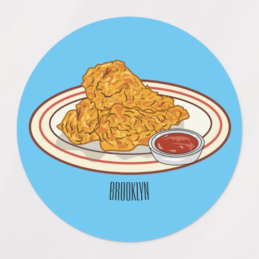 Fried cartoon-illustratie labels (Design 2)