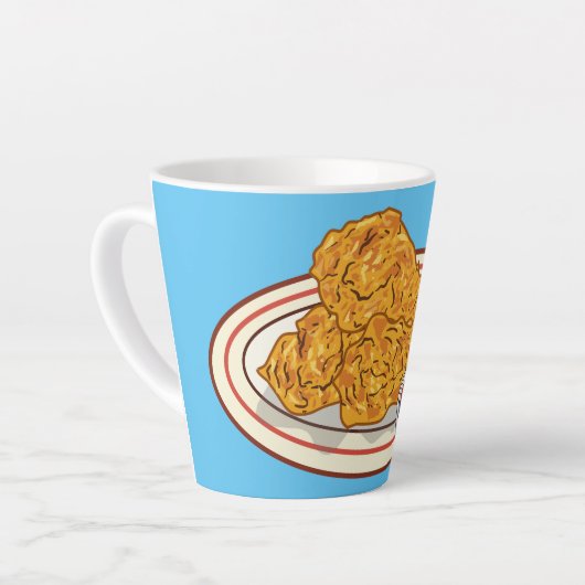 Fried cartoon-illustratie latte mok (Linkerhoek)