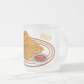 Fried cartoon-illustratie matglas koffiemok (Voorkant rechts)