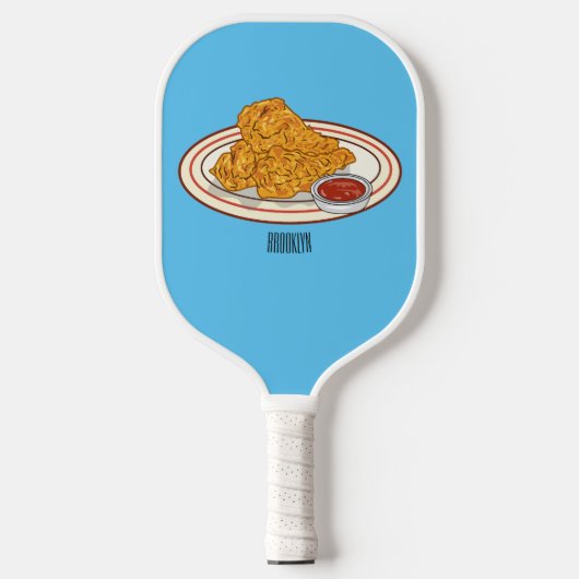 Fried cartoon-illustratie pickleball paddle (Voorkant)