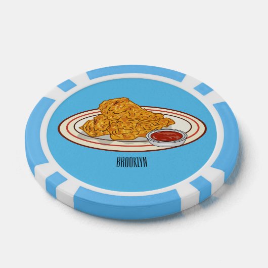 Fried cartoon-illustratie poker chips (Enkel)