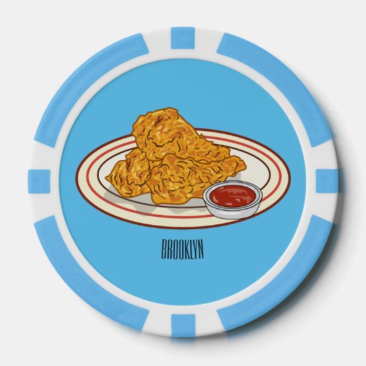 Fried cartoon-illustratie poker chips (Voorkant)