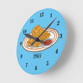 Fried cartoon-illustratie ronde klok (Hoek)