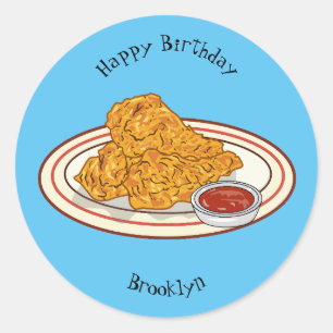 Fried cartoon-illustratie ronde sticker