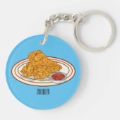 Fried cartoon-illustratie sleutelhanger (Achterkant)