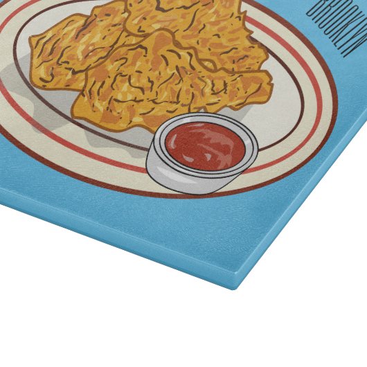 Fried cartoon-illustratie snijplank (Hoek)