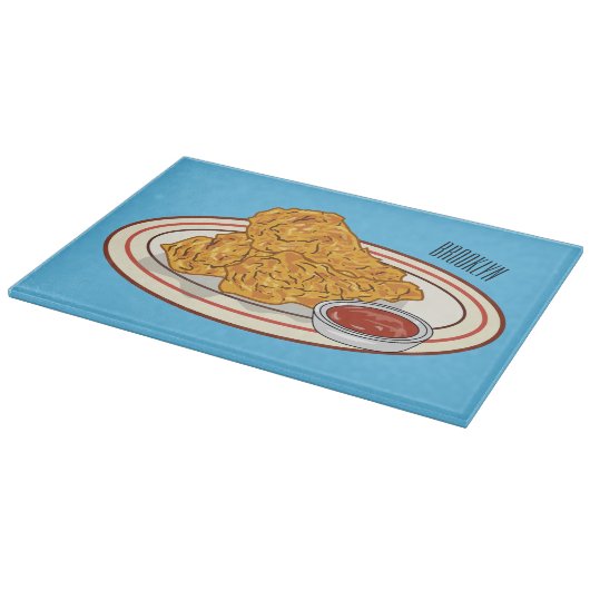 Fried cartoon-illustratie snijplank (Hoek)