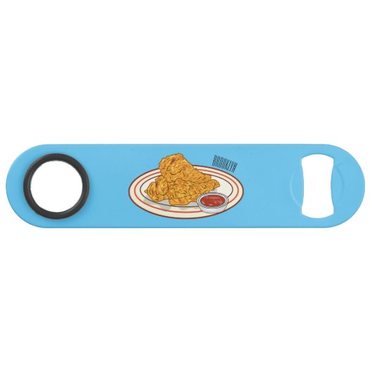 Fried cartoon-illustratie speed flessenopener (Voorkant (Horizontaal))