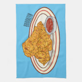 Fried cartoon-illustratie theedoek (Verticaal)