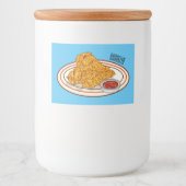 Fried cartoon-illustratie voedselcontainer etiket (Voorkant)