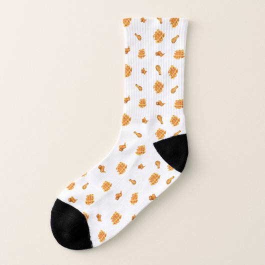 Fried Chicken and Waffles Pattern Sokken (Links - buitenkant)