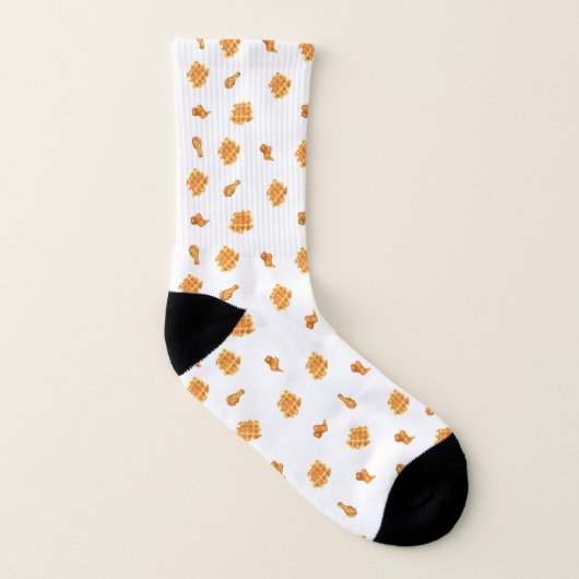 Fried Chicken and Waffles Pattern Sokken (Links binnenkant)