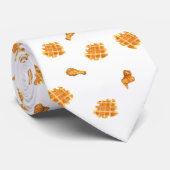 Fried Chicken and Waffles Pattern Stropdas (Opgerold)