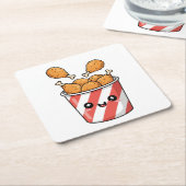 Fried Chicken Bucket Kartonnen Onderzetters (Schuin)