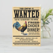 Fried Chicken Dinner Party-uitnodigingen Kaart (Staand voorkant)