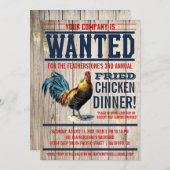 Fried Chicken Dinner Party-uitnodigingen Kaart (Voorkant / Achterkant)
