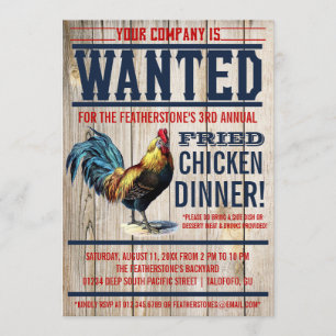 Fried Chicken Dinner Party-uitnodigingen Kaart