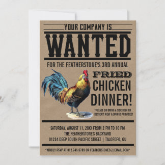 Fried Chicken Dinner Party-uitnodigingen Kaart