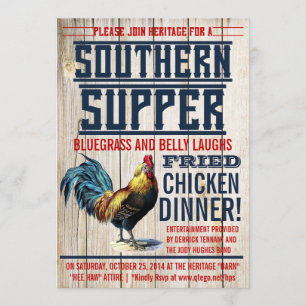 Fried Chicken Dinner Party-uitnodigingen Kaart