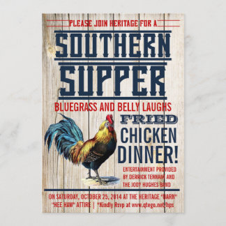 Fried Chicken Dinner Party-uitnodigingen Kaart