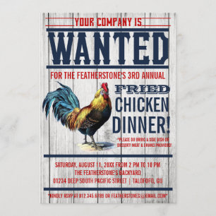 Fried Chicken Dinner Party-uitnodigingen Kaart