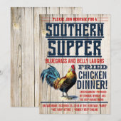 Fried Chicken Dinner Party-uitnodigingen Kaart (Voorkant / Achterkant)
