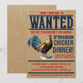 Fried Chicken Dinner Party-uitnodigingen Kaart (Voorkant / Achterkant)
