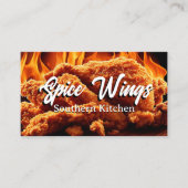 Fried Chicken Fire Background Visitekaartje (Voorkant)