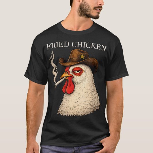 Fried Chicken Funny Chicken Attitude Meme T-shirt (Voorkant)