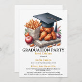 Fried Chicken Graduation Party Celebration Kaart (Voorkant / Achterkant)